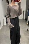 BASERANGE Macaulay Sweater Merino Wool France BAS-KMAL-BM-WI22-0 Mixed Rock Brown KMAL-BM-WI22